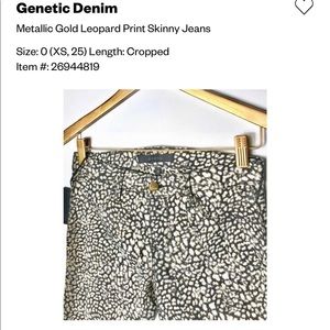 Genetic 🐆 Skinny Denim, Gold/Metallic/Leopard, 25